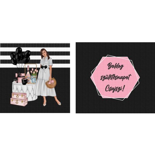 Bögre - Elegáns születésnap - Fekete