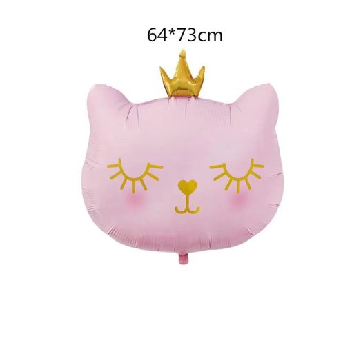 Fólia lufi - Rózsaszín cica arany koronával