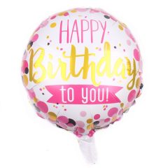 Fólia lufi - Happy birthday to you - modern - pink