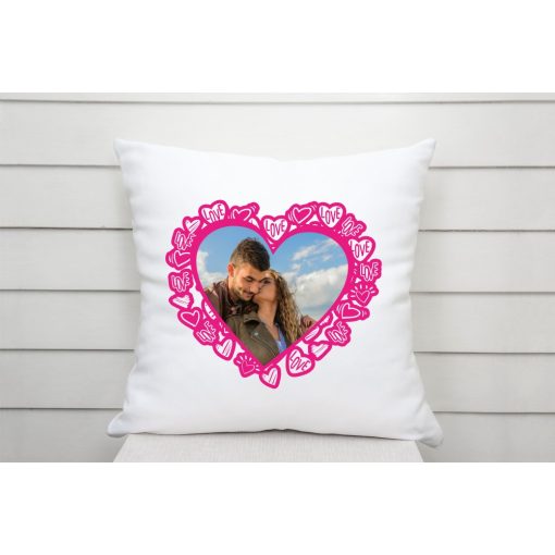 Párna - Saját fotóval - Szíves kerettel