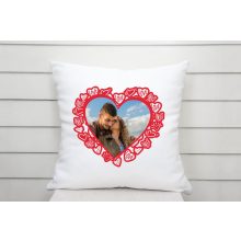 Párna - Saját fotóval - Szíves kerettel