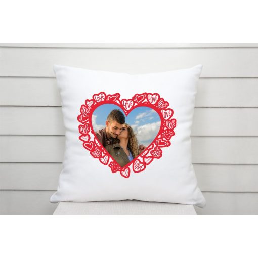 Párna - Saját fotóval - Szíves kerettel